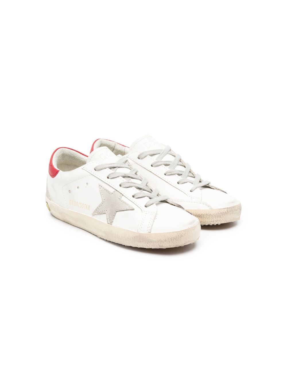 Golden Goose Kids Super-Star 皮质运动鞋 - 白色