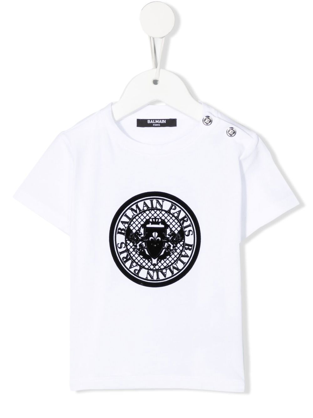 Balmain Kids 巴尔曼 logo印花T恤 - 白色