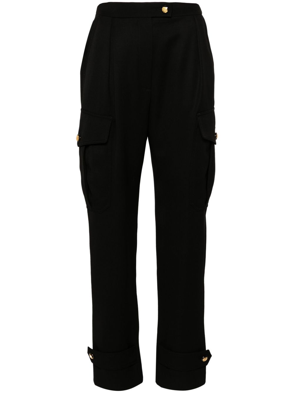 Alexander McQueen 羊毛高腰长裤 - 黑色