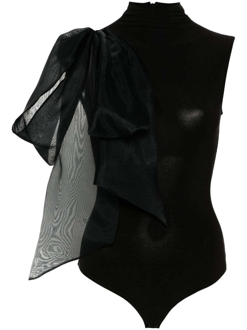 Atu Body Couture 垂坠细节连体衣 - 黑色