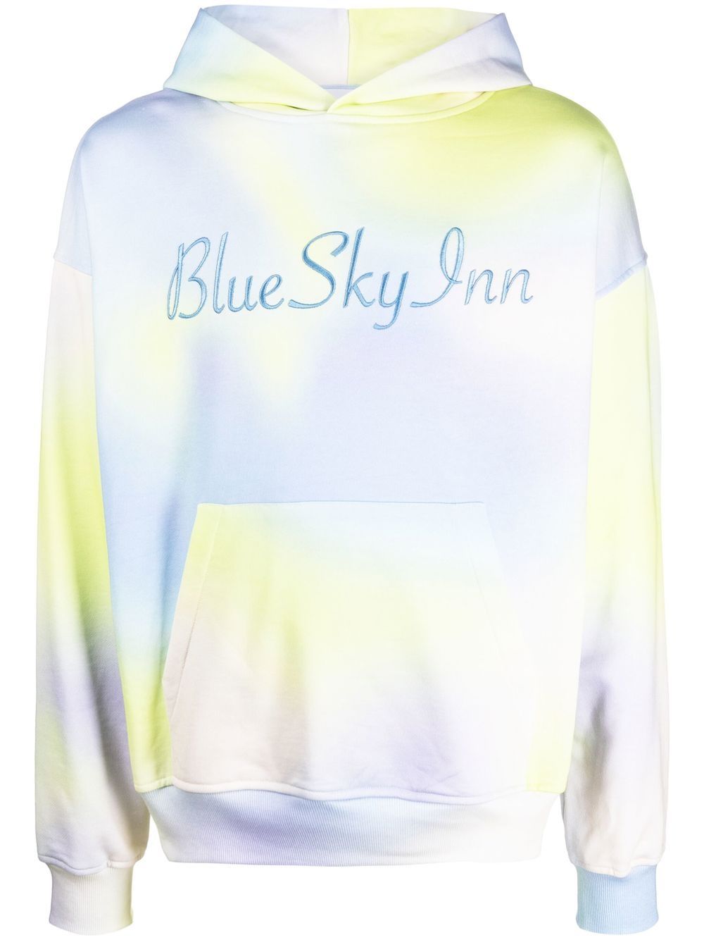 BLUE SKY INN logo刺绣扎染连帽衫 - 蓝色