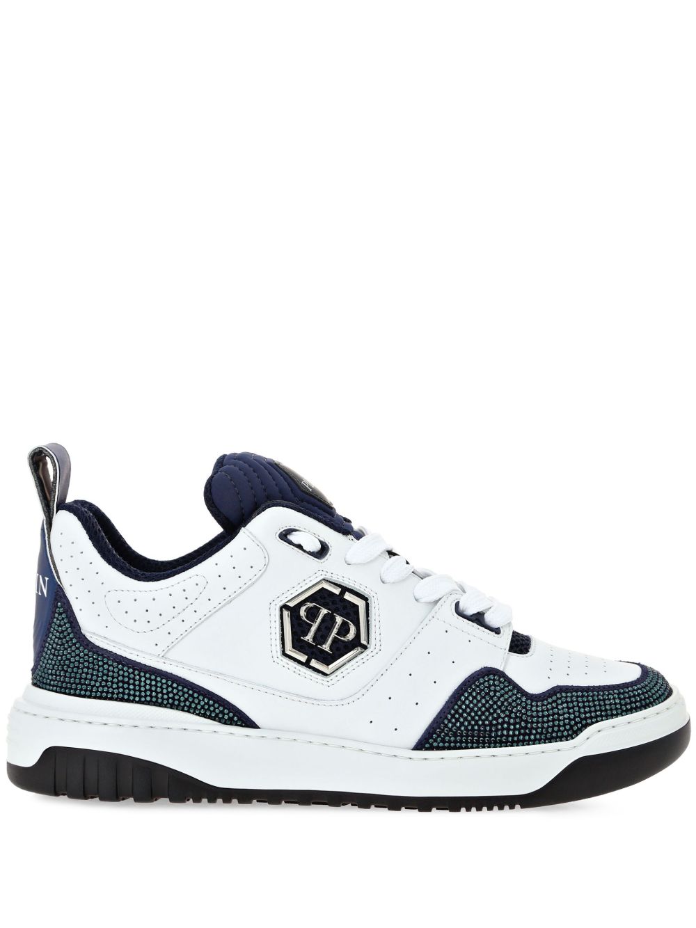 Philipp Plein Hexagon Crystal 低帮运动鞋 - 白色