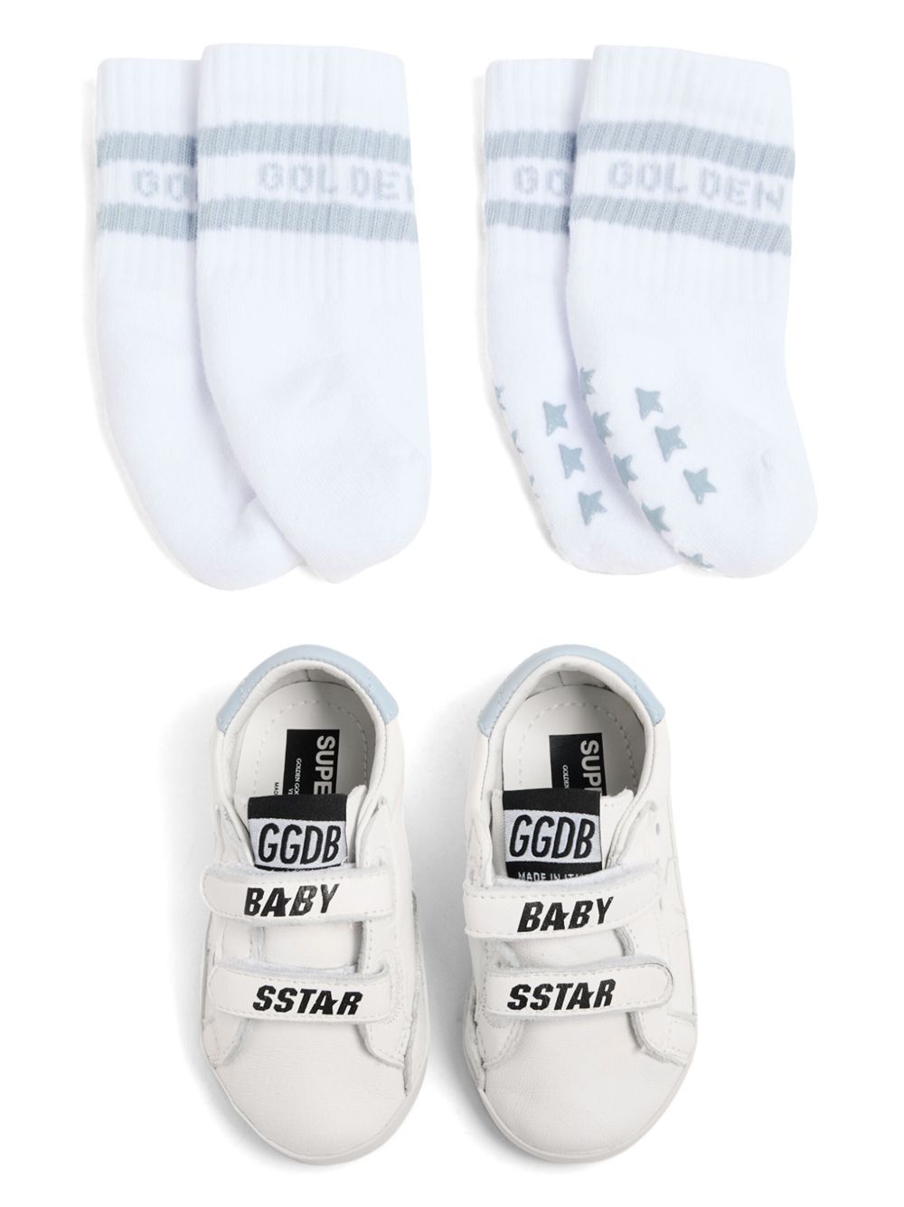 Golden Goose Kids Sstar 拼色运动鞋（两件装） - 白色