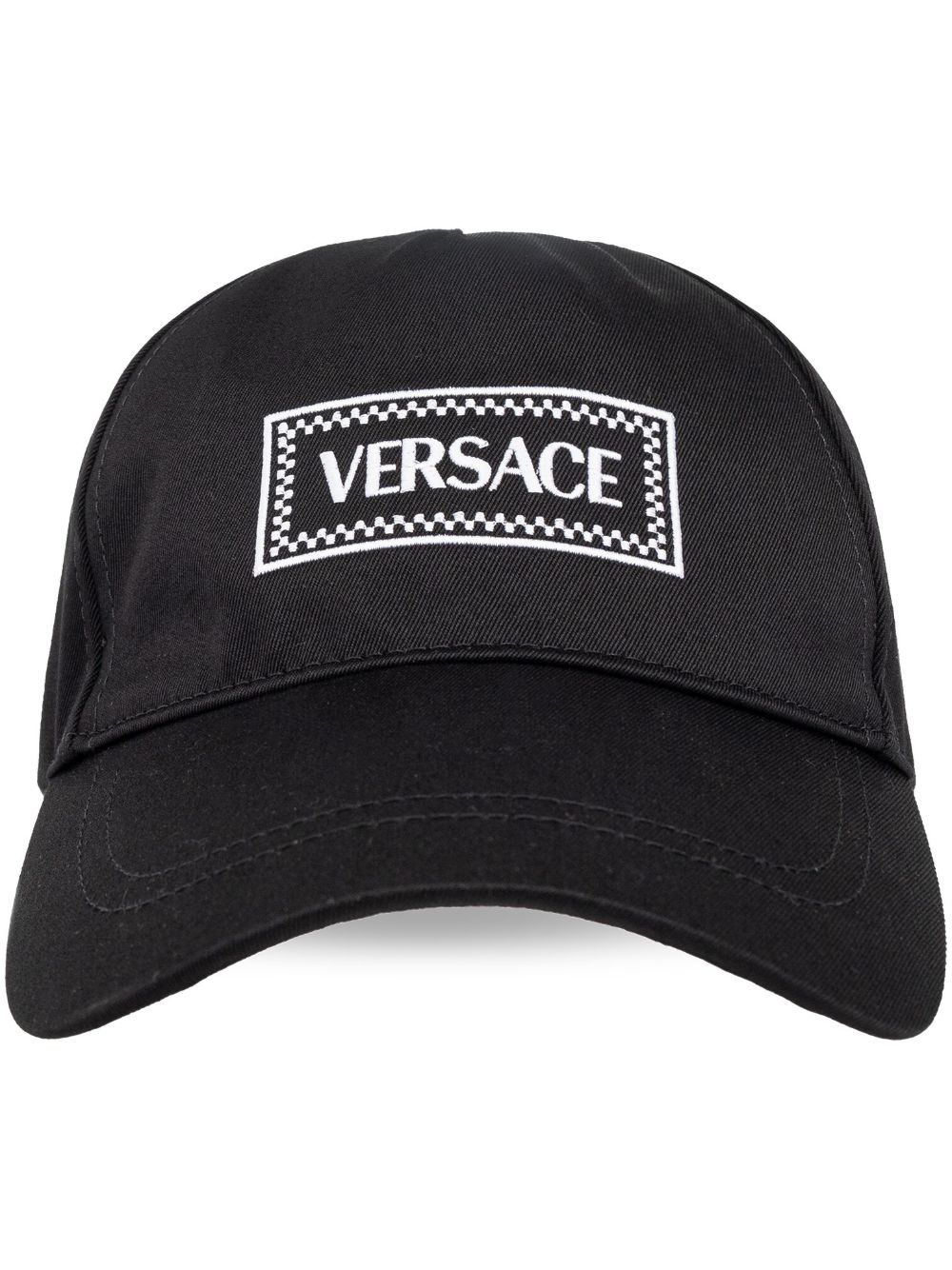 Versace logo刺绣棉棒球帽 - 黑色