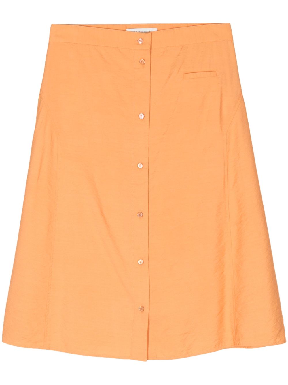 Maison Kitsuné 高腰A字中长半身裙 - 橘色