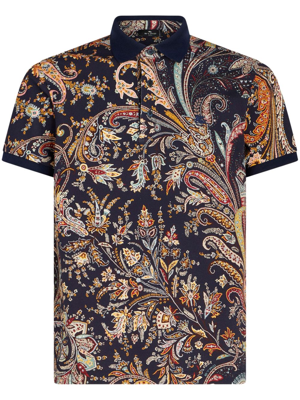 ETRO 佩斯理印花棉polo衫 - 蓝色