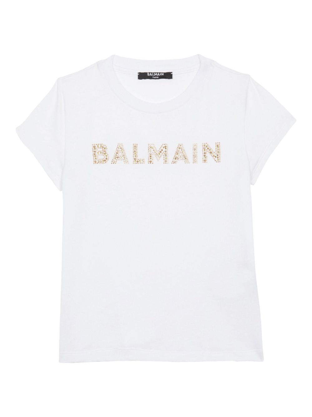 Balmain Kids logo缀饰棉T恤 - 白色