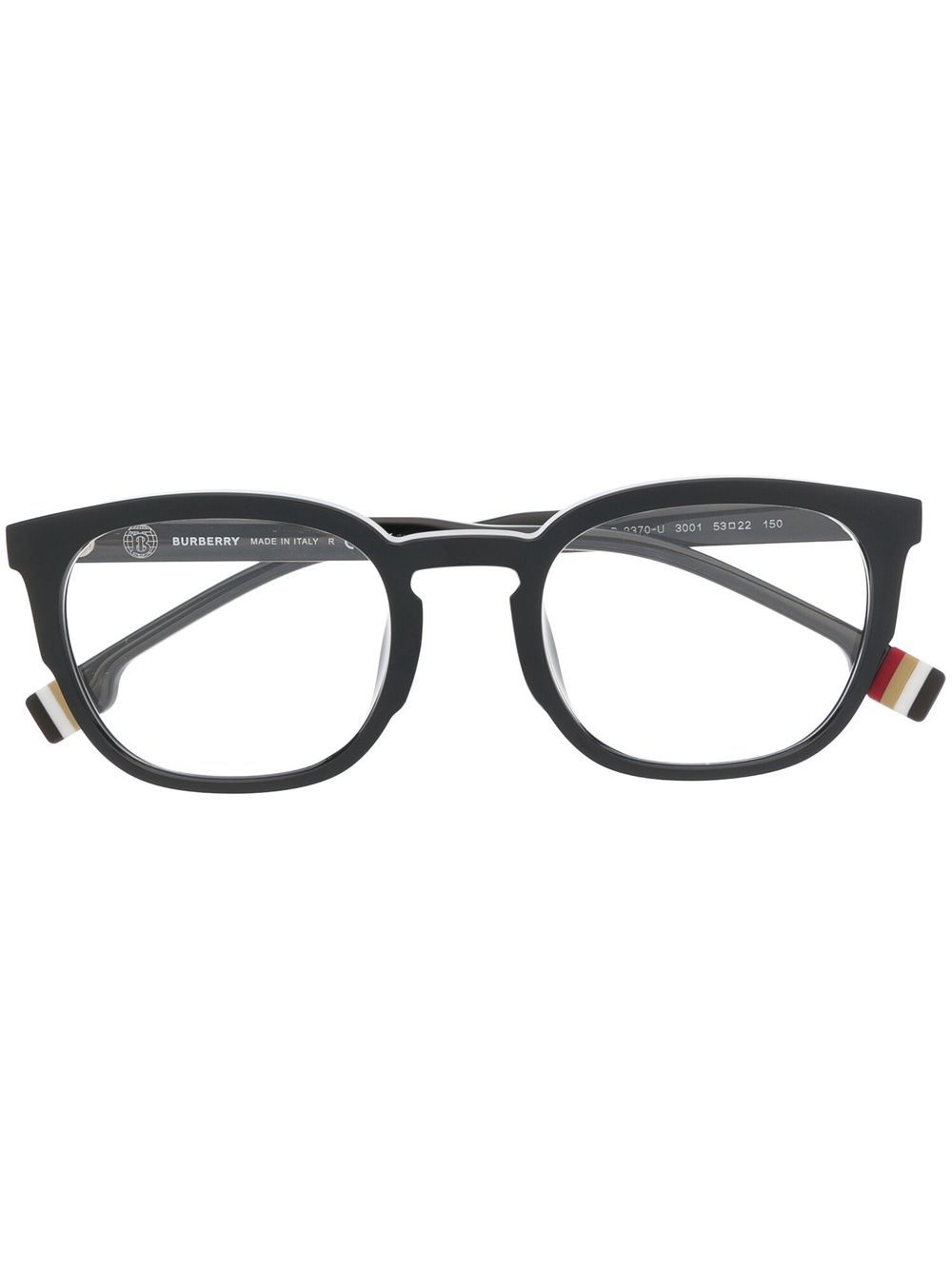 Burberry Eyewear 圆框眼镜 - 黑色