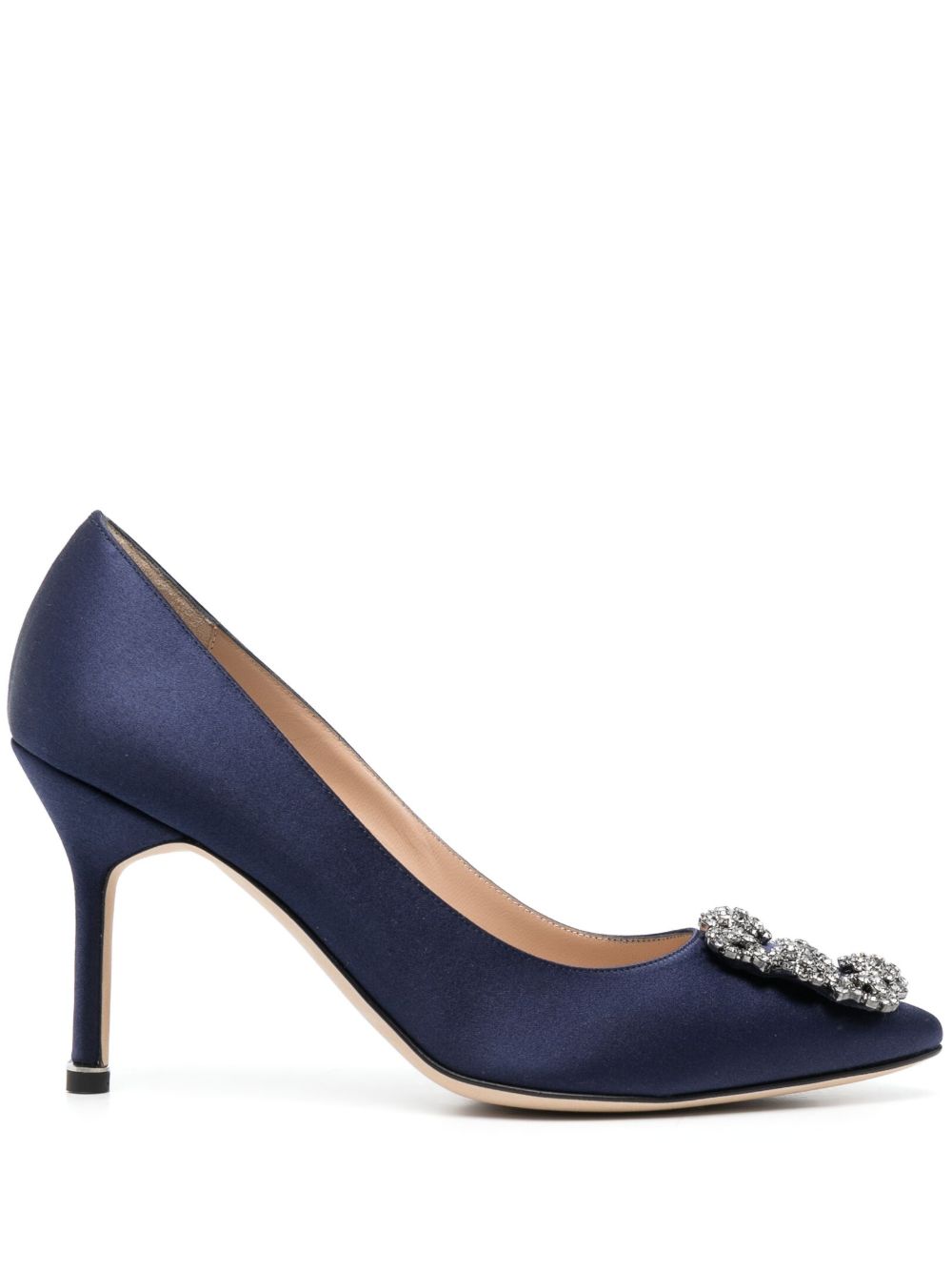 Manolo Blahnik Hangisi 缎面高跟鞋 - 蓝色