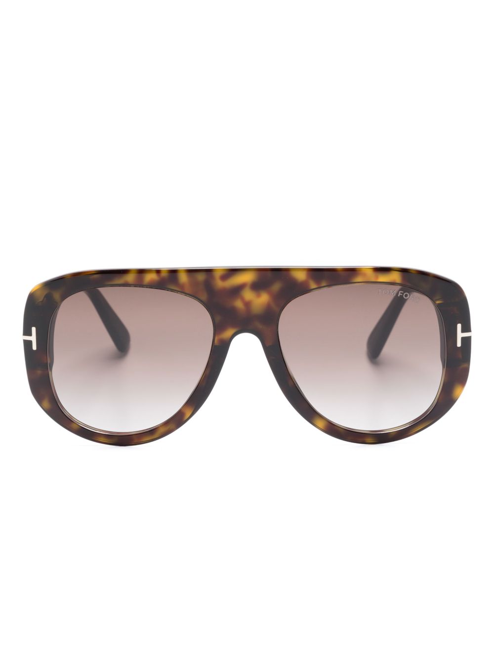 TOM FORD Eyewear Cecil 玳瑁纹D形框太阳眼镜 - 褐色