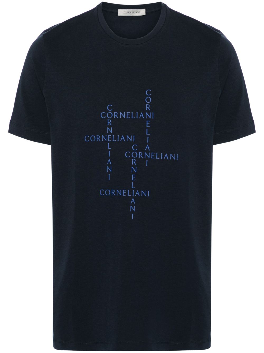 Corneliani 圆领弹性平纹针织T恤 - 蓝色