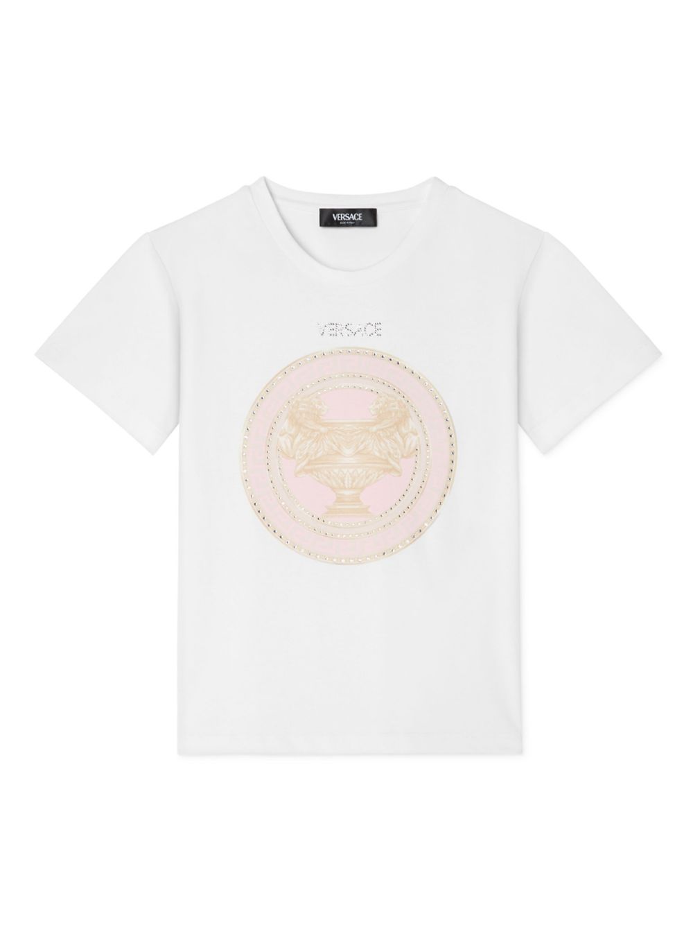 Versace Kids logo缀饰T恤 - 白色