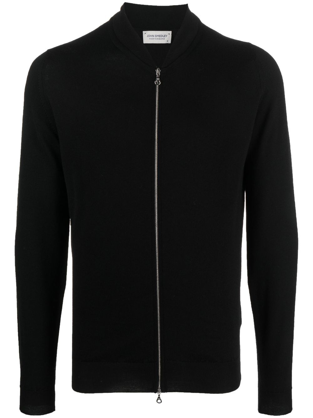 John Smedley 正面拉链针织开衫 - 黑色