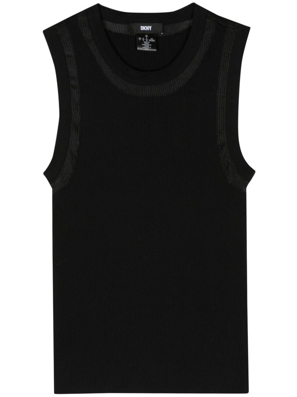 DKNY 罗纹针织坦克背心 - 黑色