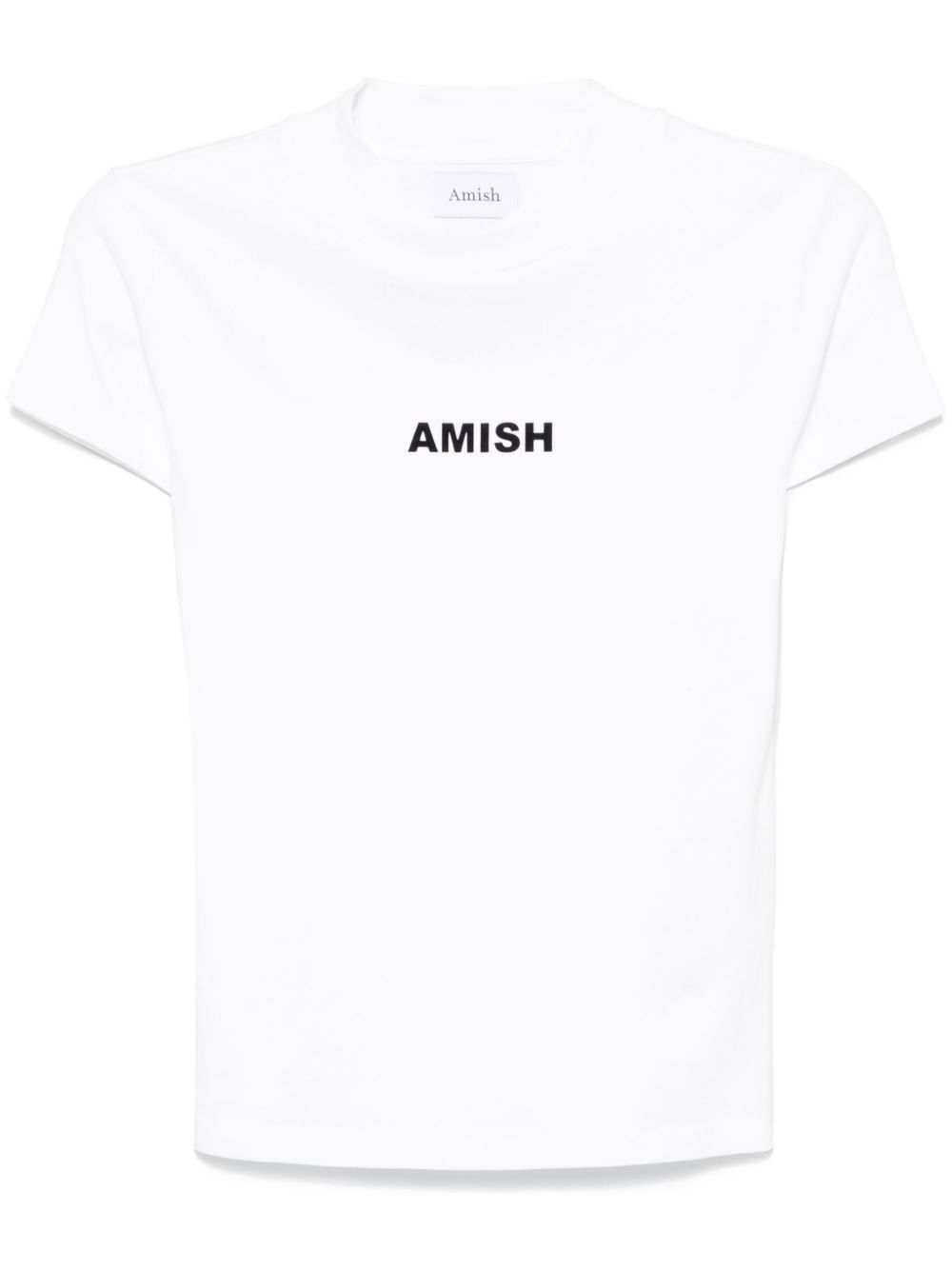 AMISH logo植绒T恤 - 白色