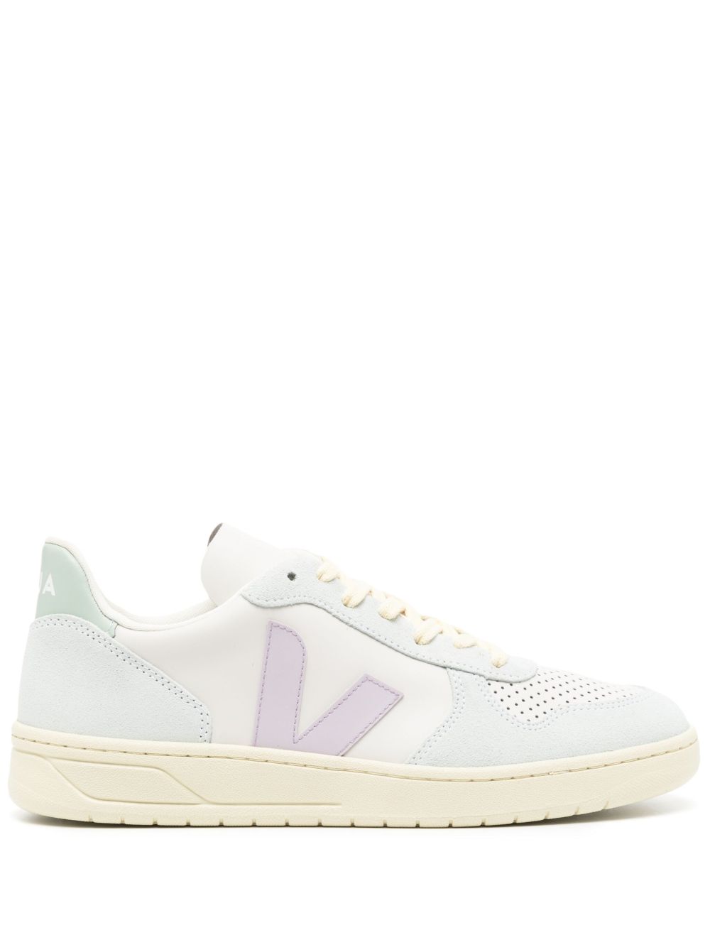 VEJA V-10 ChromeFree® 皮质运动鞋 - 蓝色