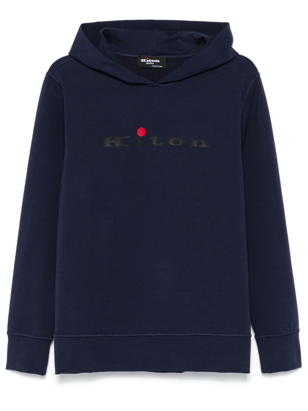 Kiton 橡胶logo连帽衫 - 蓝色