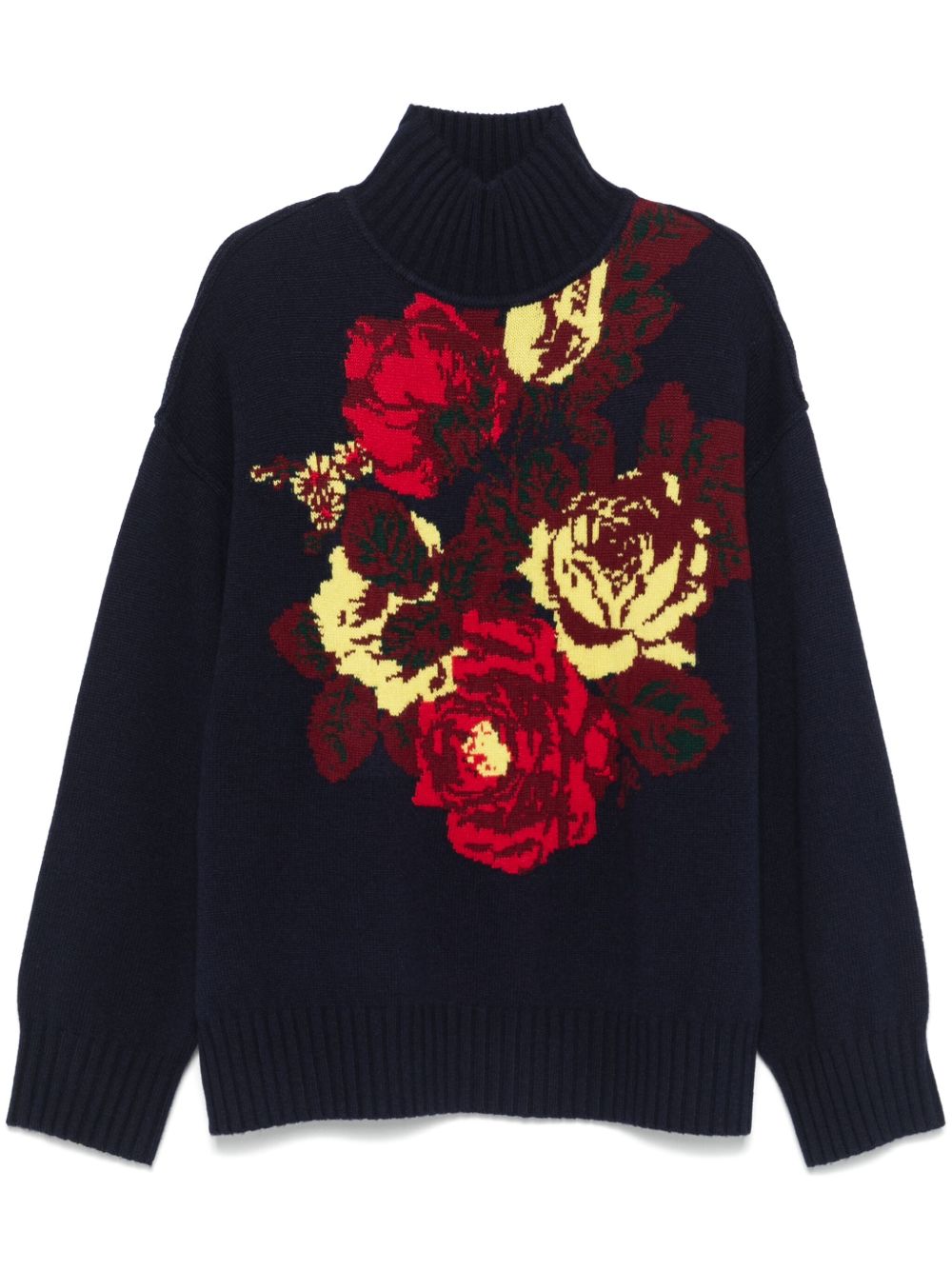 Sonia Rykiel 提花花卉毛衣 - 蓝色