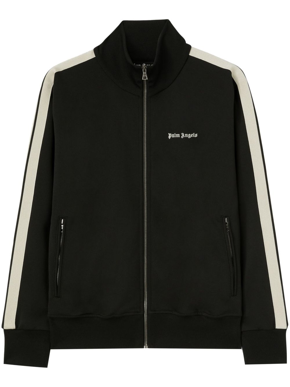 Palm Angels logo刺绣拉链夹克 - 黑色