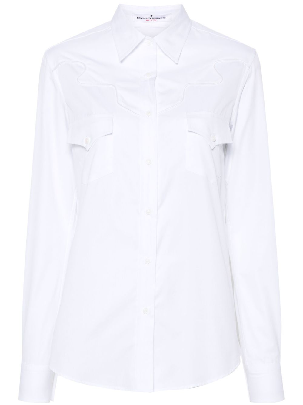 Ermanno Scervino 长袖棉衬衫 - 白色