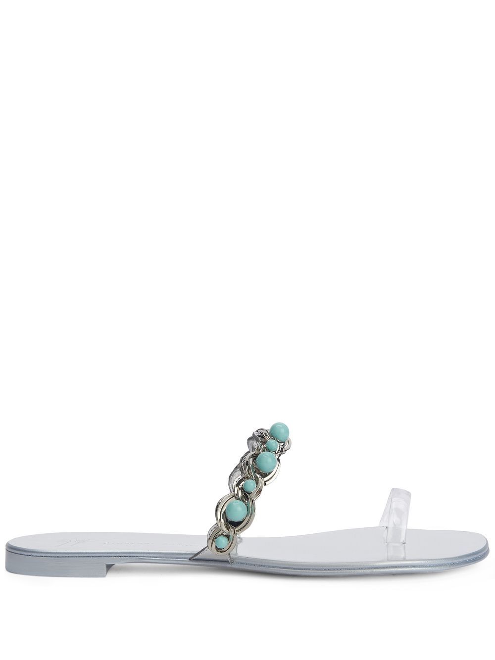 Giuseppe Zanotti 晶饰袢带凉鞋 - 银色