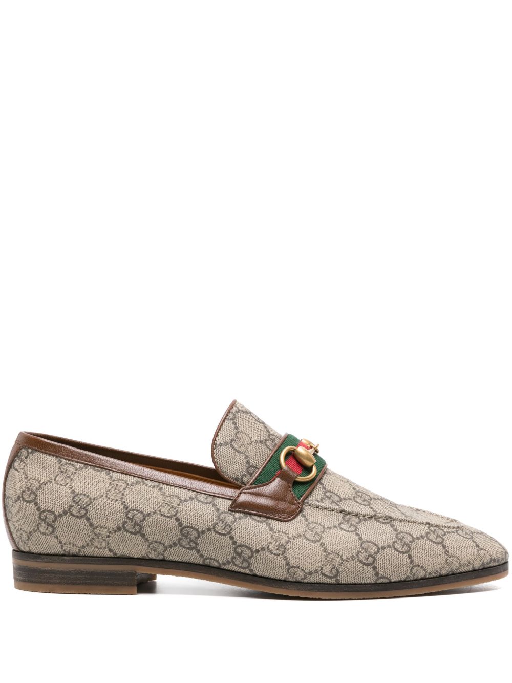 Gucci Horsebit GG 帆布乐福鞋 - 中性色