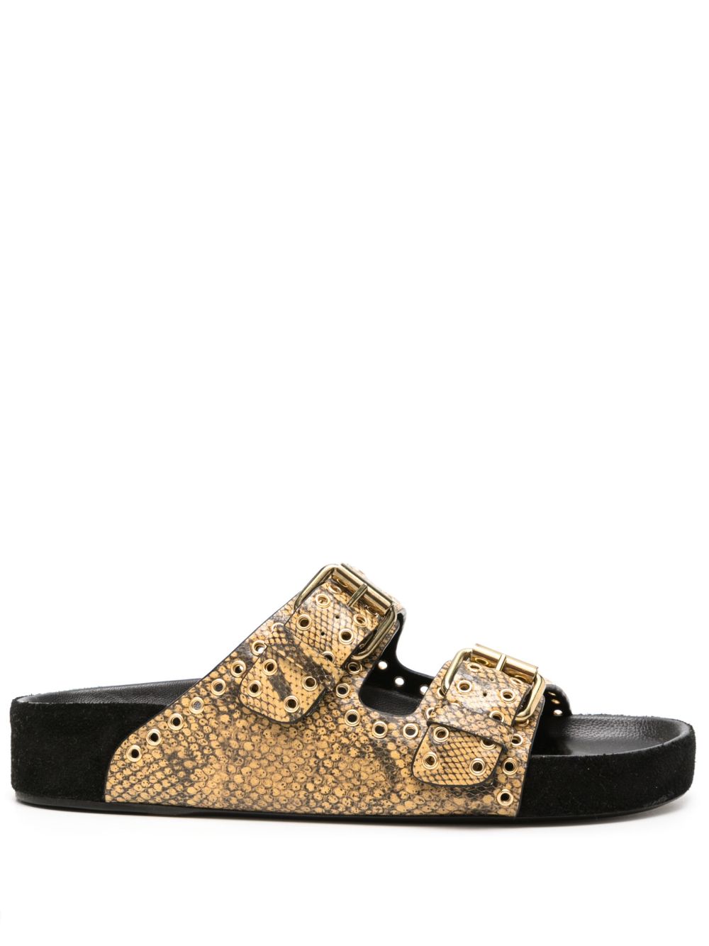 ISABEL MARANT Lennyo 仿蜥蜴纹皮质凉鞋 - 中性色