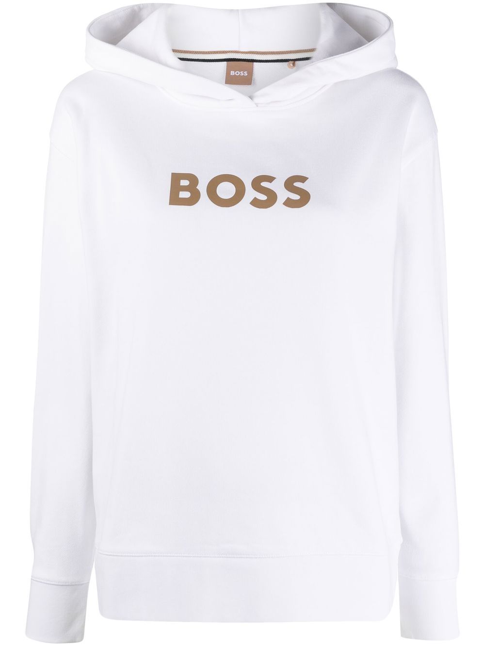 BOSS logo印花连帽衫 - 白色