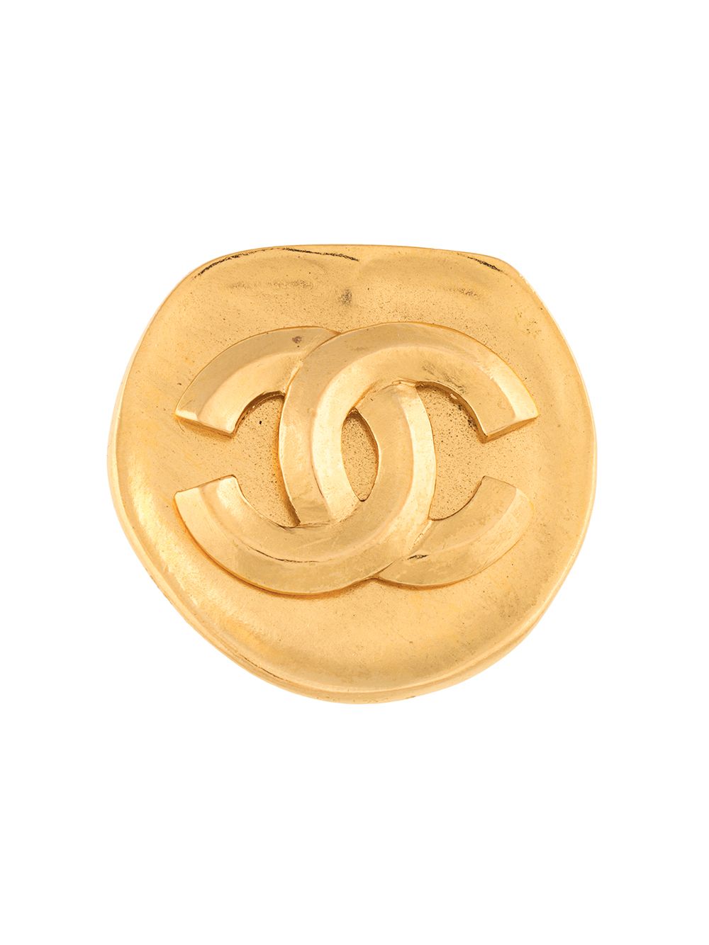 CHANEL Pre-Owned CC logo圆形胸针（1996年典藏款） - 金色