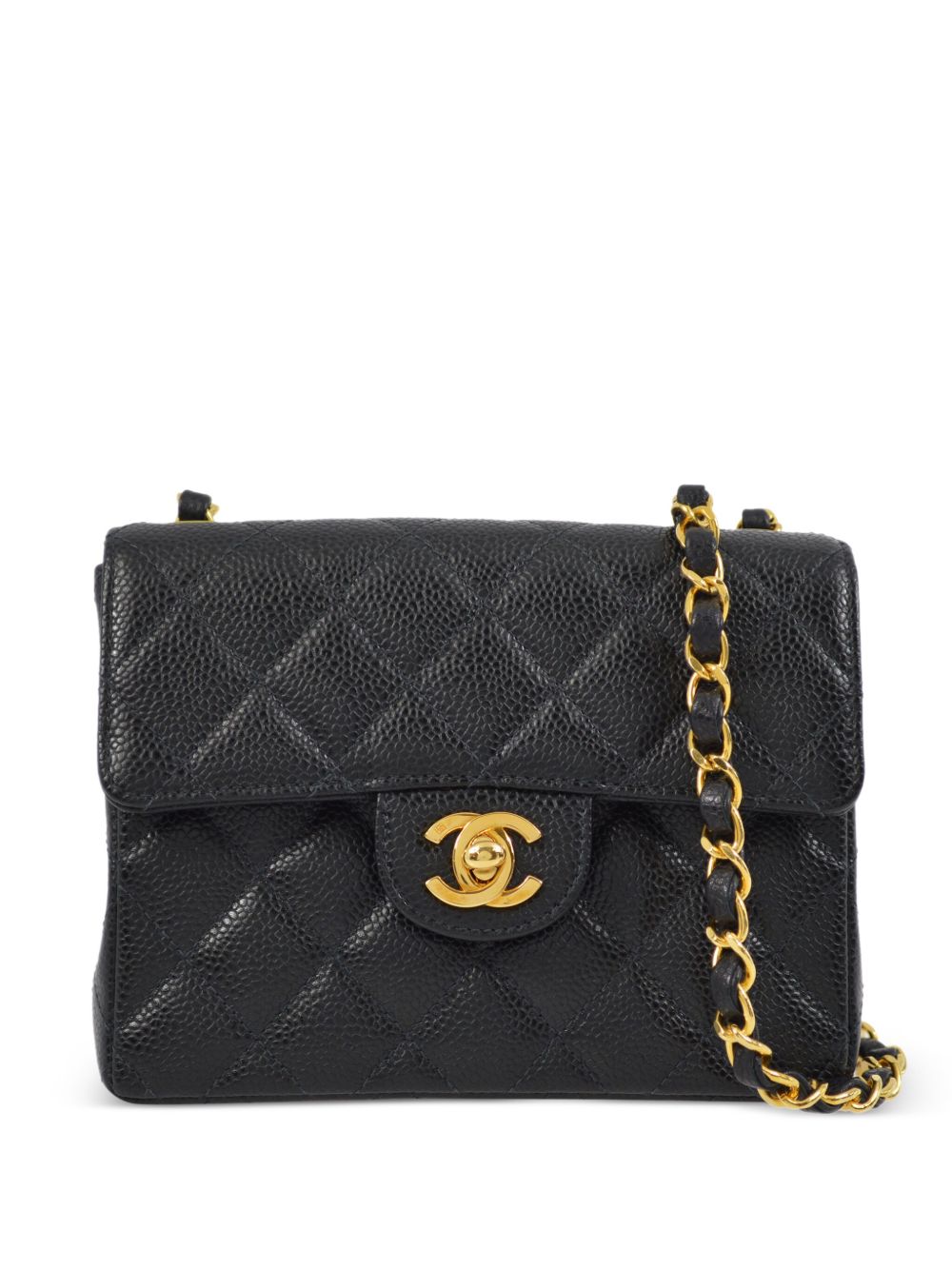 CHANEL Pre-Owned Classic Flap 方形迷你单肩包（2000年典藏款） - 黑色