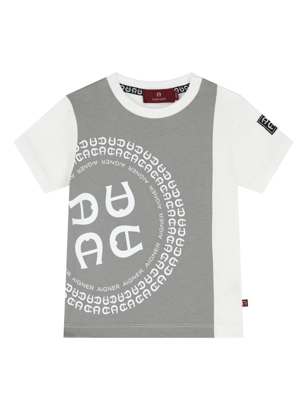 Aigner Kids logo印花T恤 - 灰色