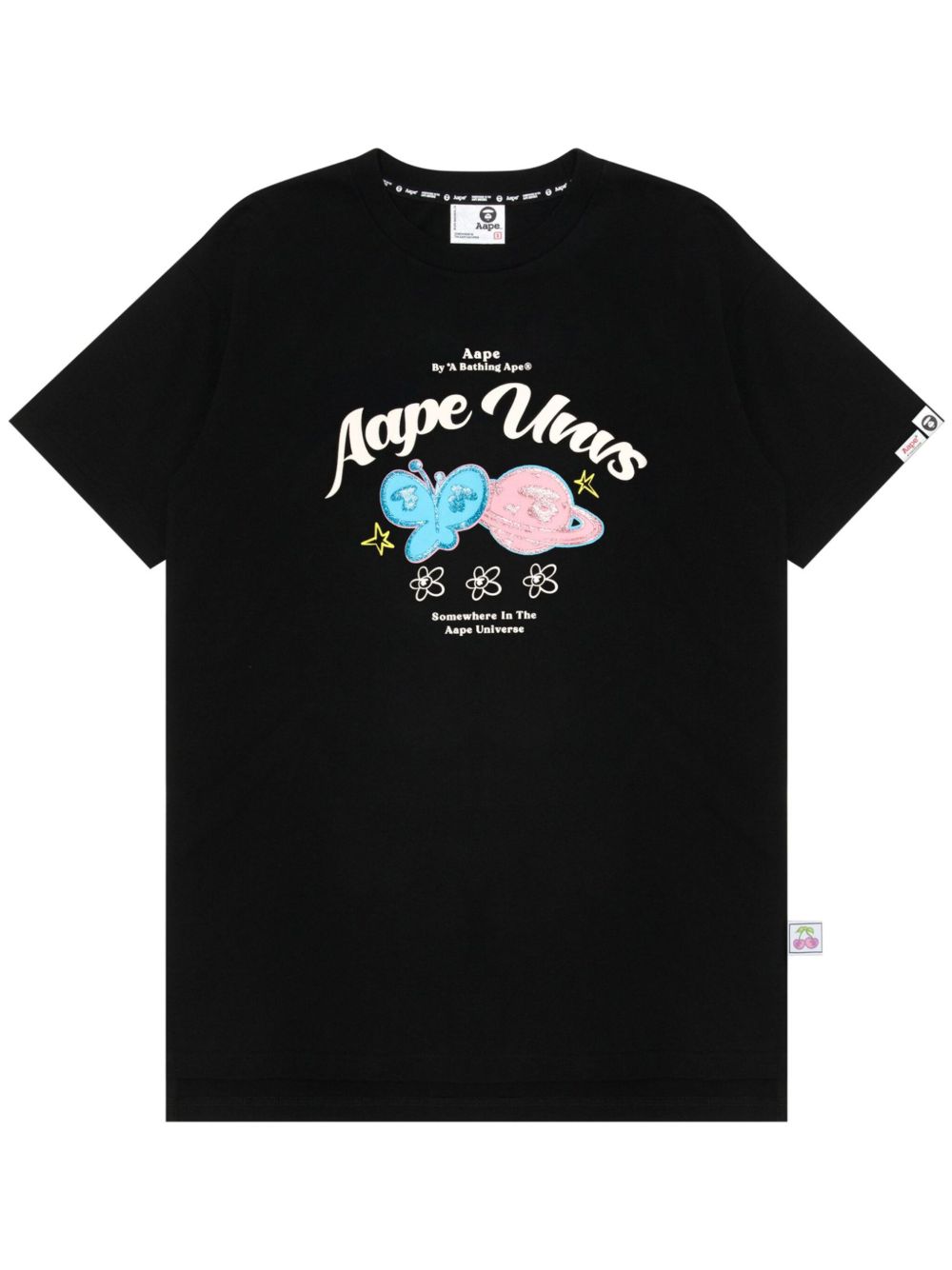 AAPE BY *A BATHING APE® logo印花棉T恤 - 黑色