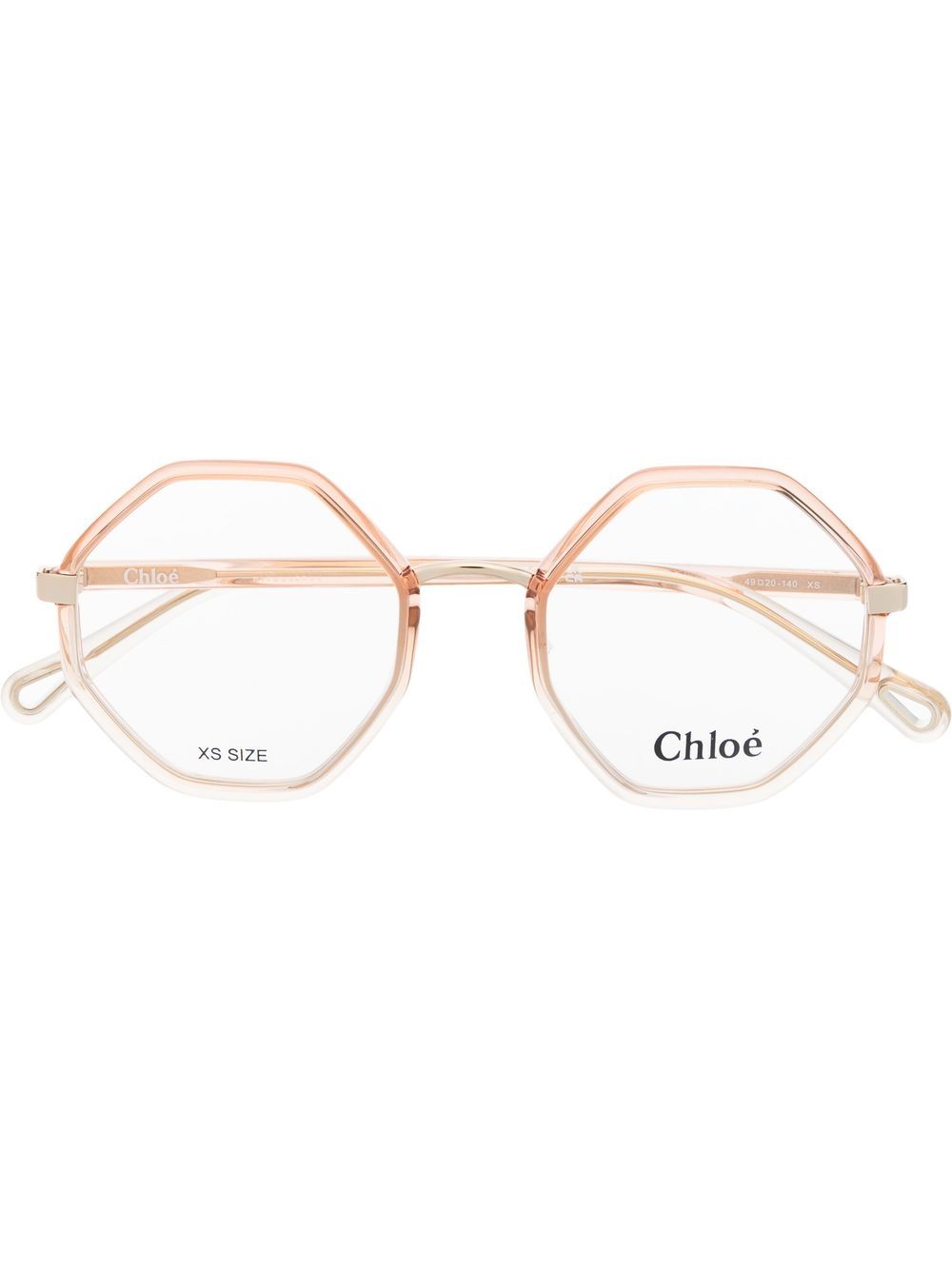 Chloé Eyewear 六角形镜框眼镜 - 中性色