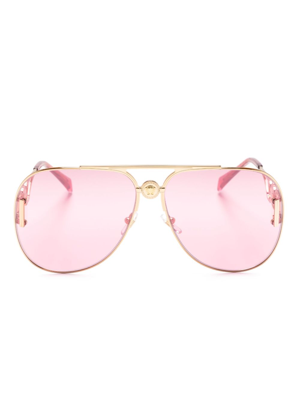 Versace Eyewear Medusa Biggie 飞行员太阳眼镜 - 粉色