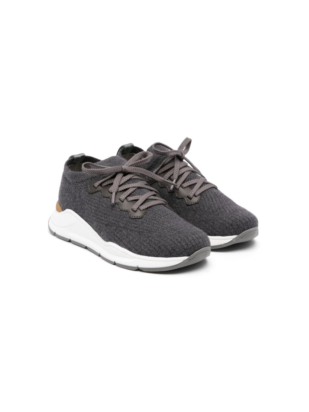 Brunello Cucinelli Kids 针织运动鞋 - 灰色