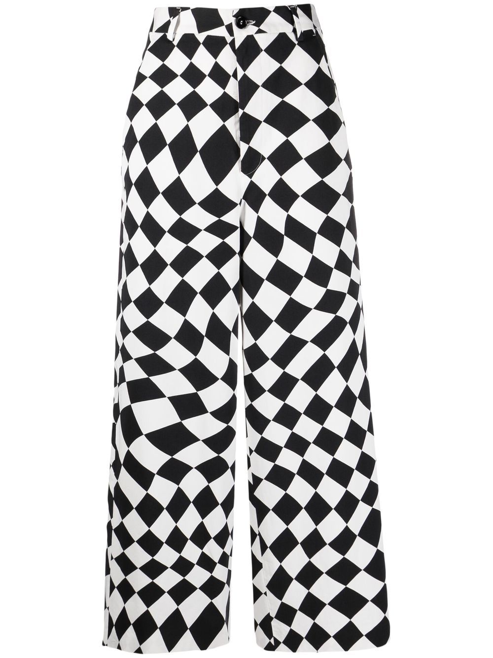 MM6 Maison Margiela 马丁·马吉拉时装屋 几何图案印花喇叭裤 - 白色