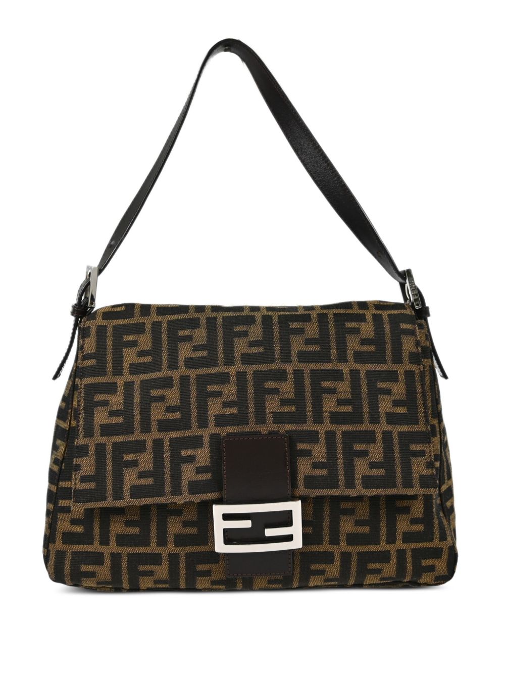 Fendi Pre-Owned Zucca Mamma Baguette 单肩包（1990-2000年典藏款） - 褐色