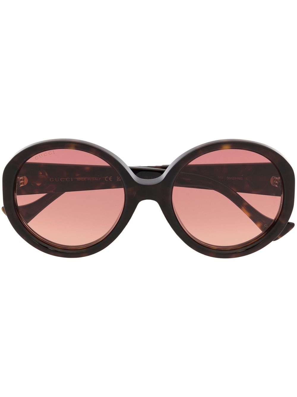 Gucci Eyewear 超大圆框太阳眼镜 - 褐色