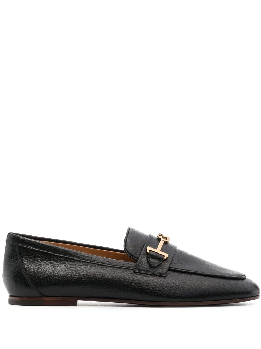 Tod's logo标牌皮质乐福鞋 - 黑色