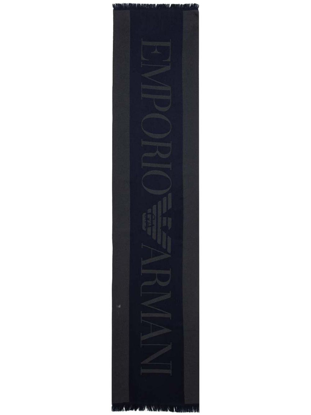 Emporio Armani logo-jacquard scarf - 灰色
