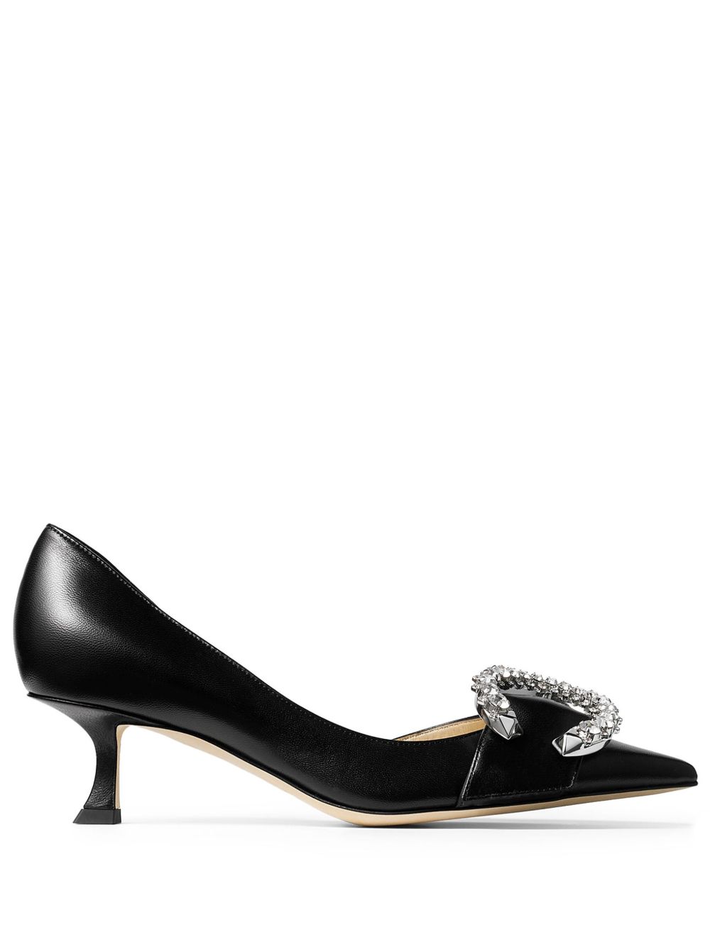 Jimmy Choo Melva Dorsay 皮质中跟鞋 - 黑色