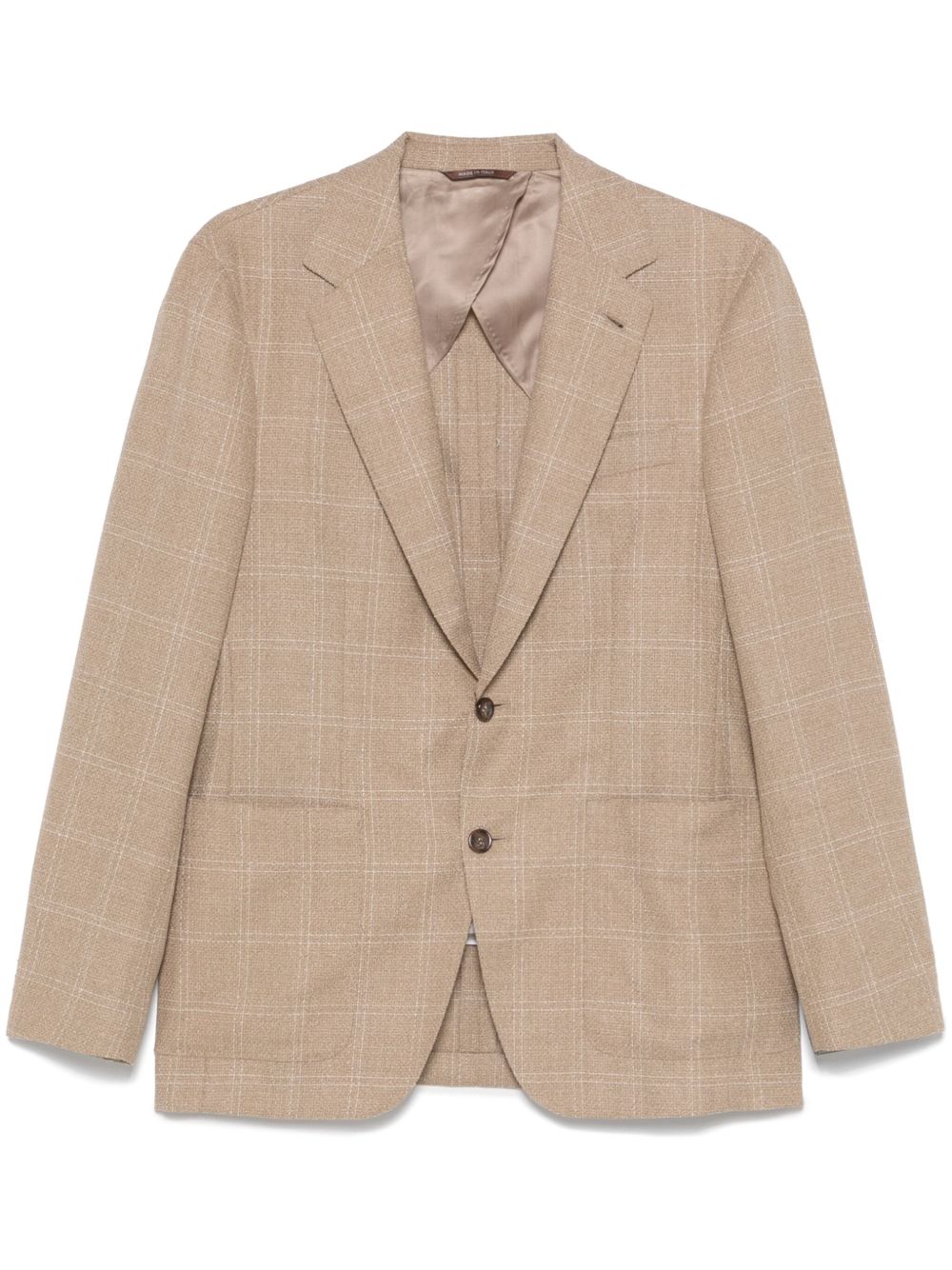 Canali 格纹西装夹克 - 中性色