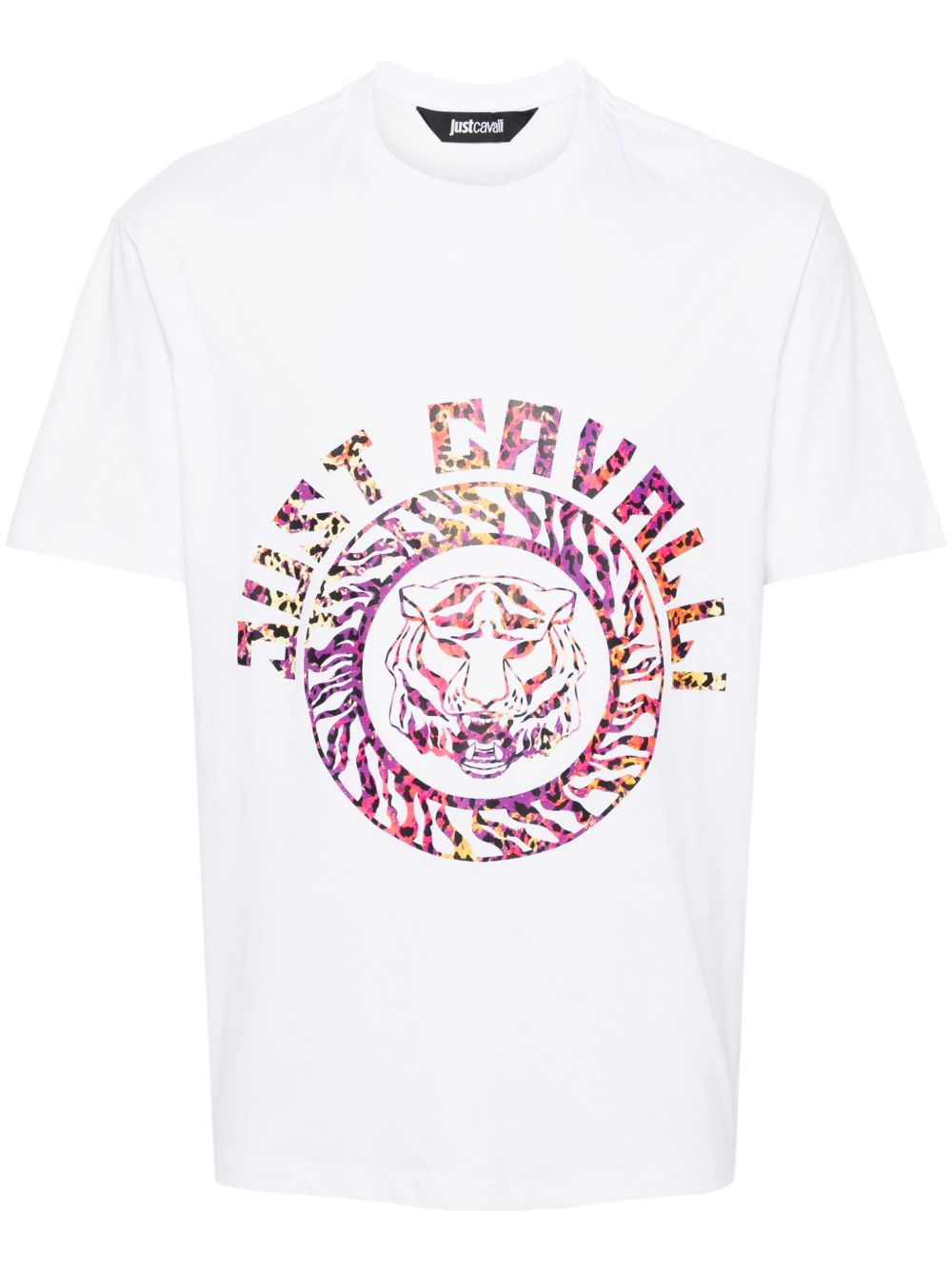 Just Cavalli logo印花棉T恤 - 白色
