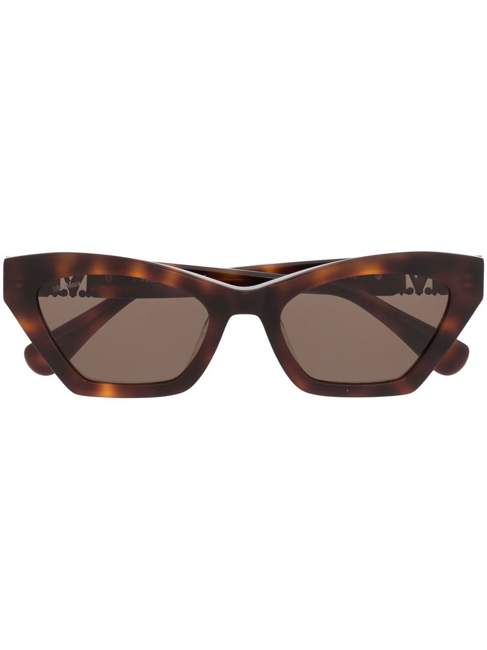 Max Mara Eyewear 玳瑁纹效果猫眼框太阳眼镜 - 褐色