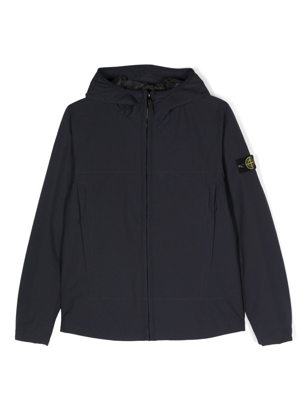 Stone Island Junior 罗盘贴花连帽拉链夹克 - 蓝色