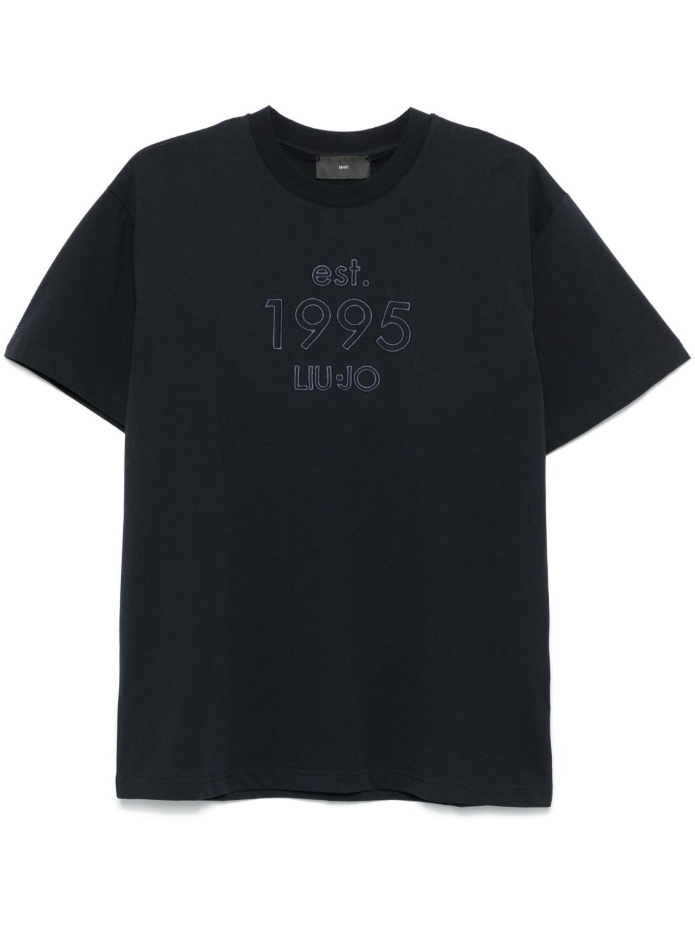 LIU JO logo刺绣T恤 - 蓝色