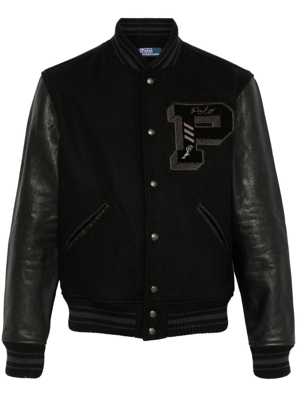 Polo Ralph Lauren The Iconic Letterman 棒球夹克 - 黑色