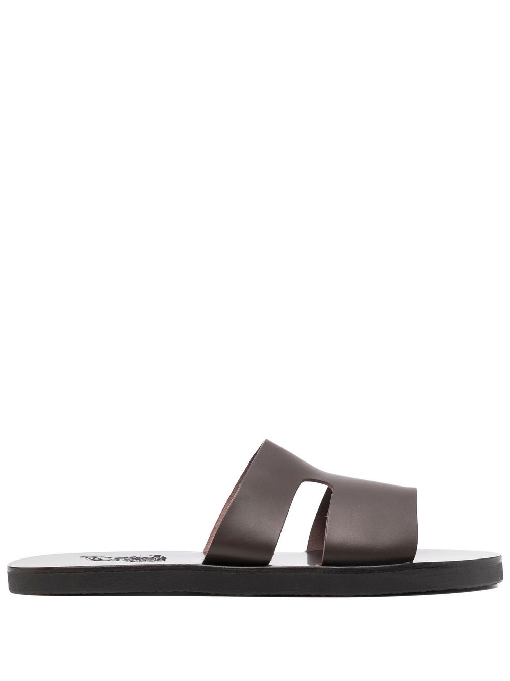 Ancient Greek Sandals Apteros 镂空皮质拖鞋 - 褐色