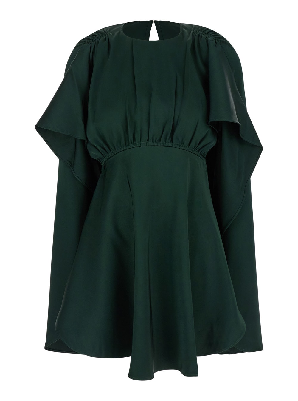 Zimmermann eden Green Mini Dress With Ruched Shoulder In Viscose Woman