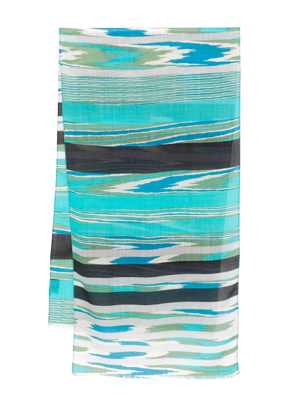 Missoni Pre-Owned 条纹围巾（1980年代典藏款） - 蓝色